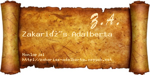 Zakariás Adalberta névjegykártya